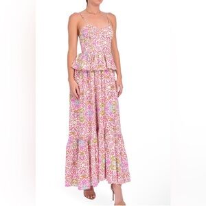 Misa Los Angeles Pink Floral Maxi Dress